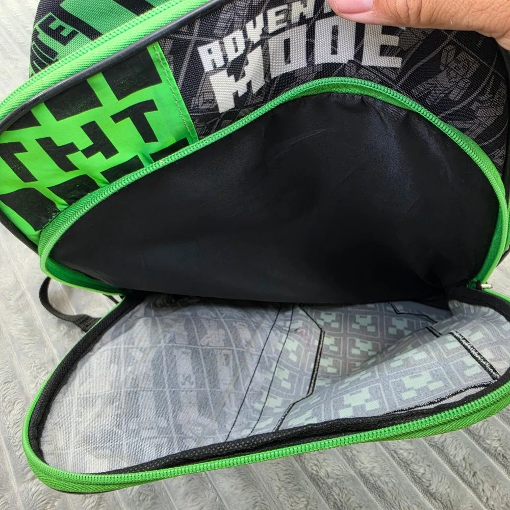 Minecraft Adventure Mode Creeper TNT Backpack Green Black Kids School Bag